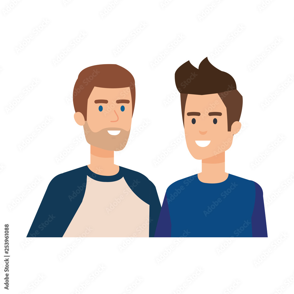 Fototapeta premium young and casual couple men characters