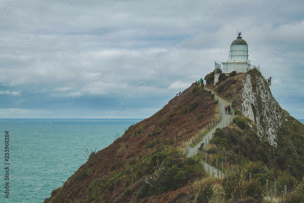 Nugget Point Lighthouse viewpoint in Otago, South Island, New Zealand