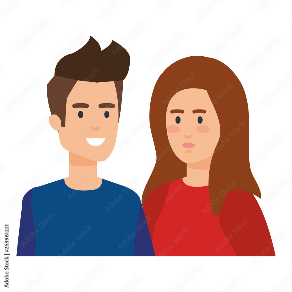 young couple avatars characters young couple avatars characters