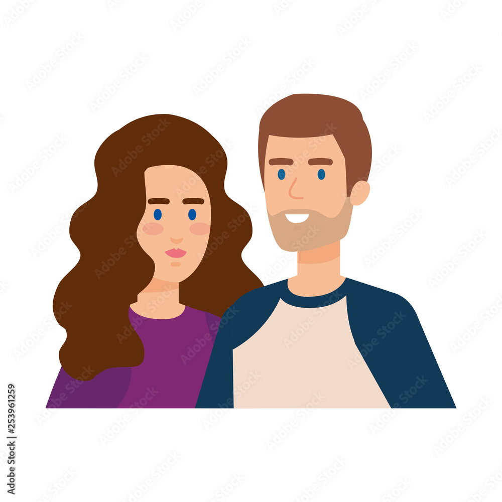 young couple avatars characters young couple avatars characters