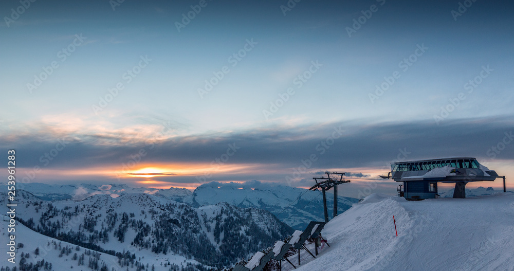 skilift at dawn