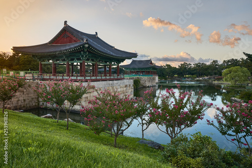 Anapji pond at sunset, Gyeongju, South Korea
