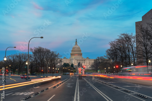View of Capitol Building at dusk, Washington DC © Yaya Ernst