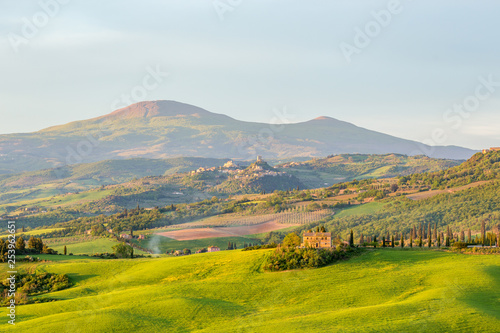 View of valleys and hills in Tuscany, Italy