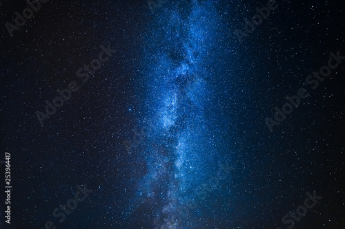 Milky way with million stars at night as blue background