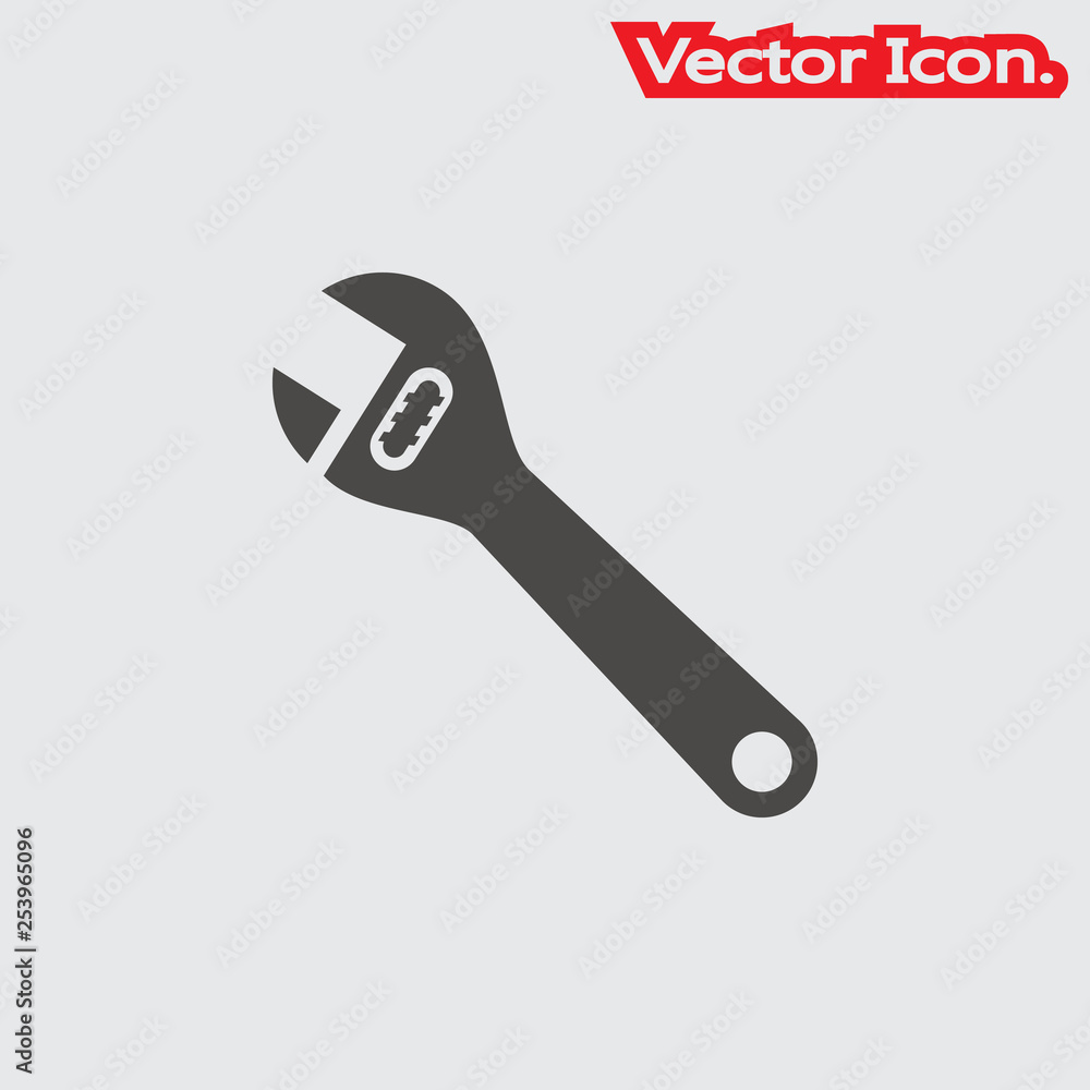 Wrench Icon isolated sign symbol and flat style for app, web and digital design. Vector illustration. Wrench Icon isolated sign symbol and flat style for app, web and digital design. Vector illustration.