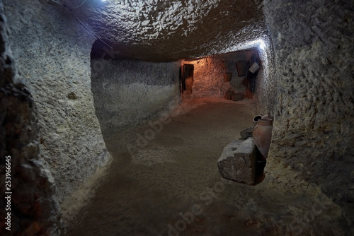 Turkey, tunnels of the ancient city-refuge Derinkuyu. © janmiko