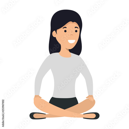 young woman in lotus position