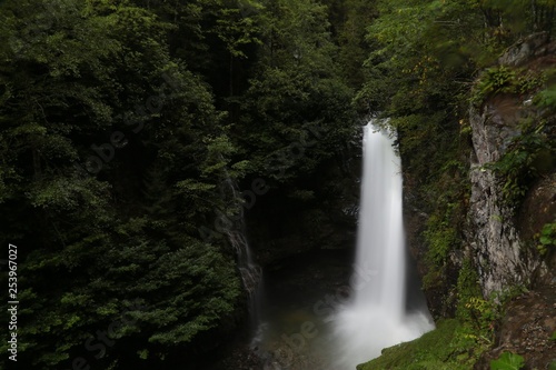 Palovit Waterfall with in the green forest, Rize, Turkey 