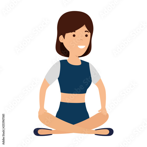 young woman in lotus position