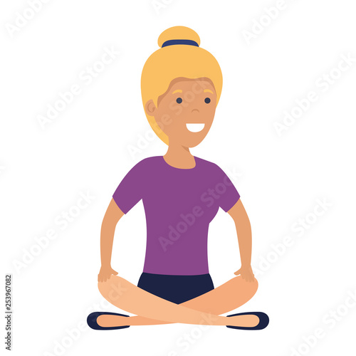 young woman in lotus position