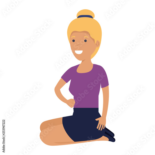 young woman in lotus position