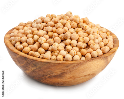 chickpeas in a Cup on white background