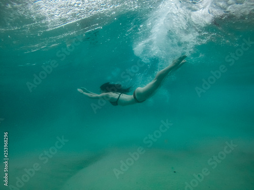 girl swimming underwater 2