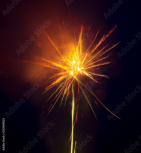 Fireworks in the sky at night as a background