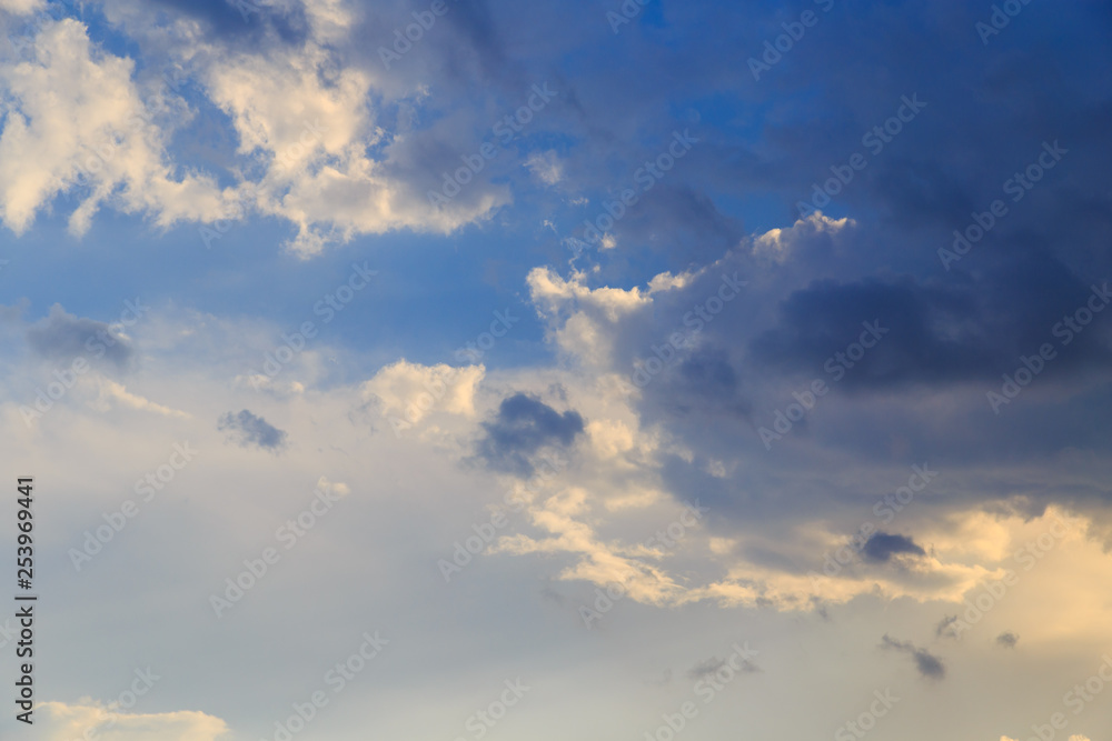 Clouds after rain before sunset as a background Clouds after rain before sunset as a background