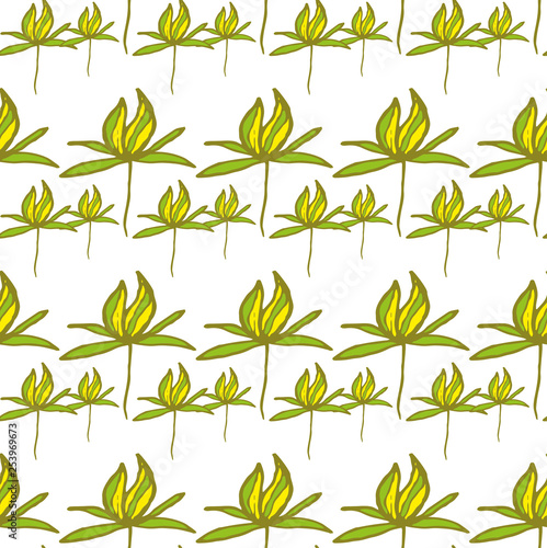flower green with yellow gentle abstract pattern