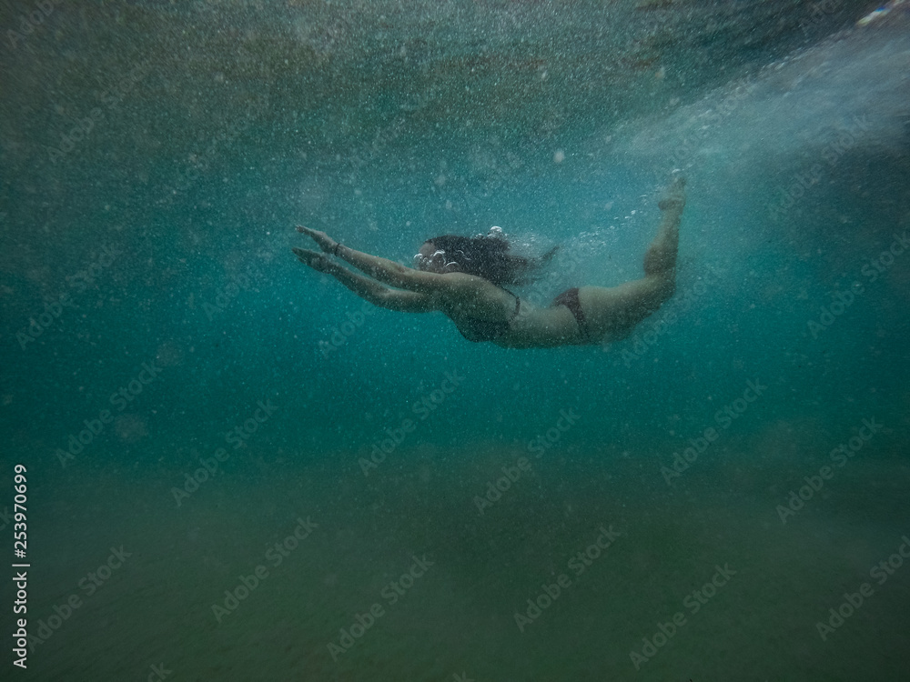 girl swimming underwater 7