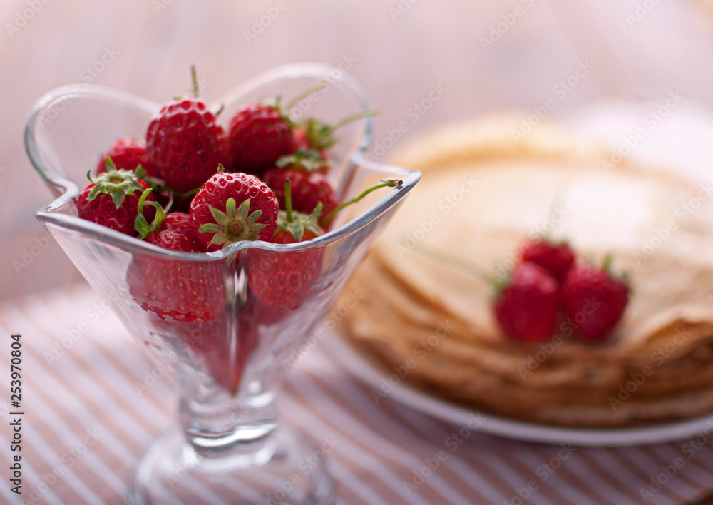 Sweet, fresh strawberries. Dessert with strawberries Sweet, fresh strawberries. Dessert with strawberries