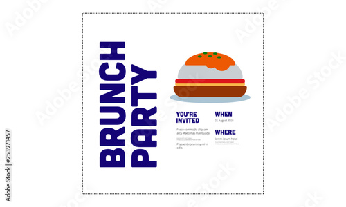 Brunch Party Invitation Design with Where and When Details