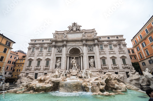 Rome, Italy - November, 2018: Trevi Fountain in Rome, Italy. Trevi is most famous fountain of Rome. Architecture and landmark of Rome