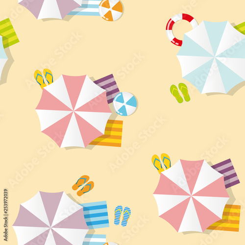 seamless pattern summer vacation on the beach vector illustration EPS10