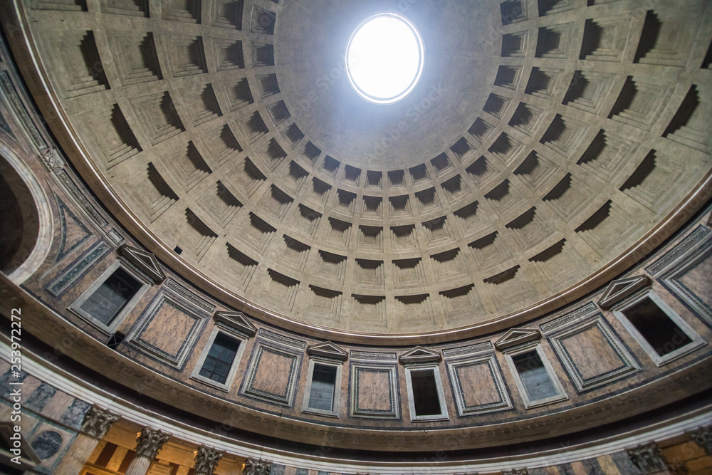 Roma, Italy - November, 2018: The Pantheon, Pantheum, or Phanteon, is a building of ancient Rome in the Pigna district in the historic center, a temple dedicated to all gods and deitie Roma, Italy - November, 2018: The Pantheon, Pantheum, or Phanteon, is a building of ancient Rome in the Pigna district in the historic center, a temple dedicated to all gods and deitie