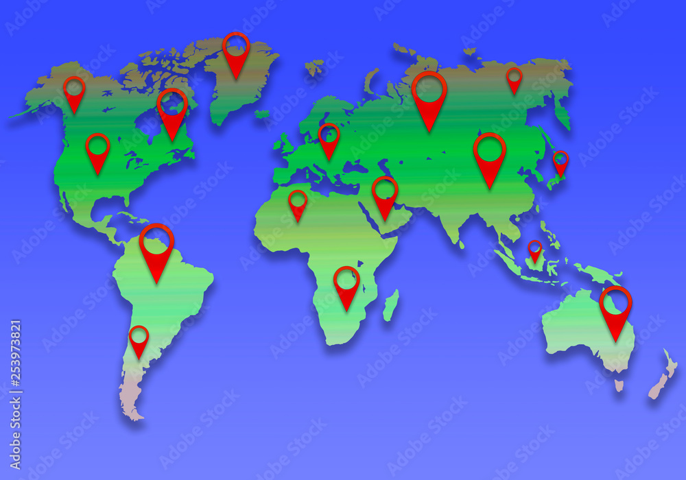 Obraz premium world map airplane illustration