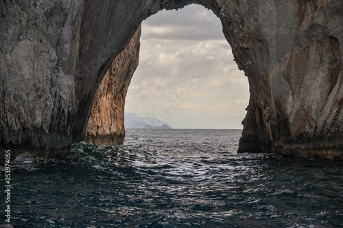 Cave in the Faraglioni of the island of Capri