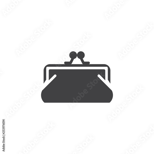 Purse clutch vector icon. filled flat sign for mobile concept and web design. Retro wallet glyph icon. Symbol, logo illustration. Pixel perfect vector graphics