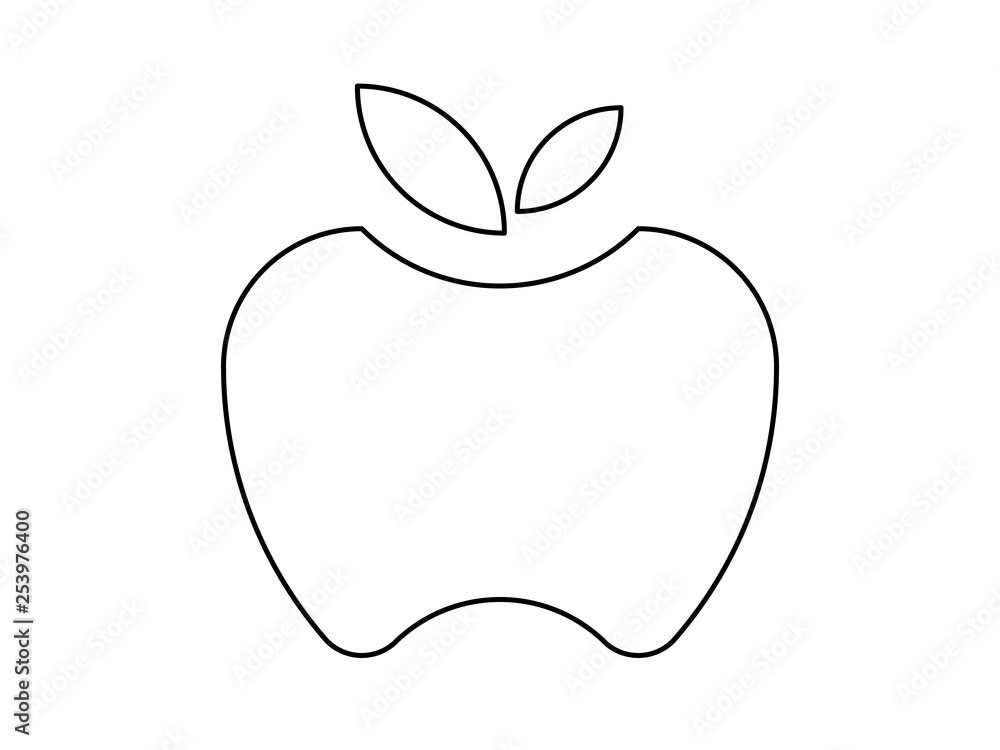 Apple line drawing illustration vector Apple line drawing illustration vector