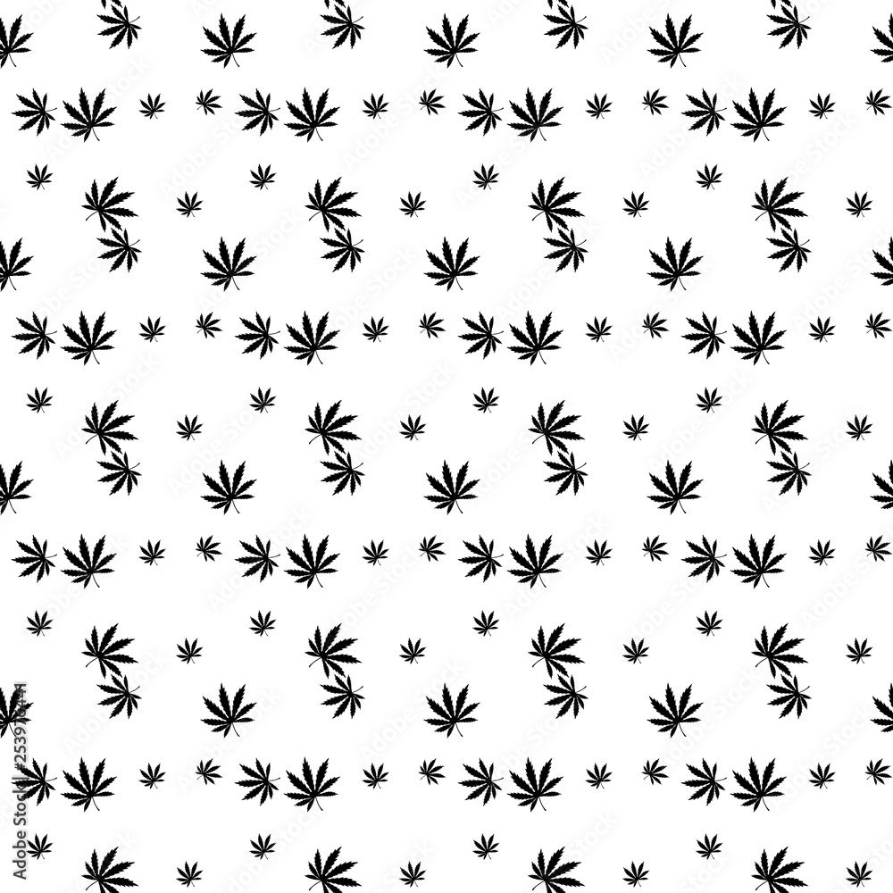 Marijuana leaf pattern. Simple illustration of marijuana leaf vector pattern for web