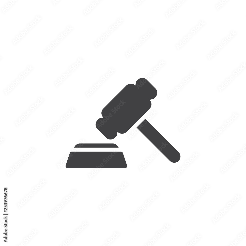 Judge gavel vector icon. filled flat sign for mobile concept and web design. Auction hammer glyph icon. Symbol, logo illustration. Pixel perfect vector graphics Judge gavel vector icon. filled flat sign for mobile concept and web design. Auction hammer glyph icon. Symbol, logo illustration. Pixel perfect vector graphics