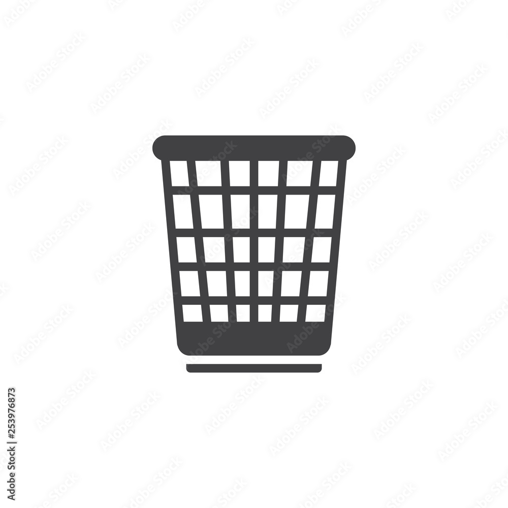Paper trash basket vector icon. filled flat sign for mobile concept and web design. Recycle bin glyph icon. Symbol, logo illustration. Pixel perfect vector graphics Paper trash basket vector icon. filled flat sign for mobile concept and web design. Recycle bin glyph icon. Symbol, logo illustration. Pixel perfect vector graphics