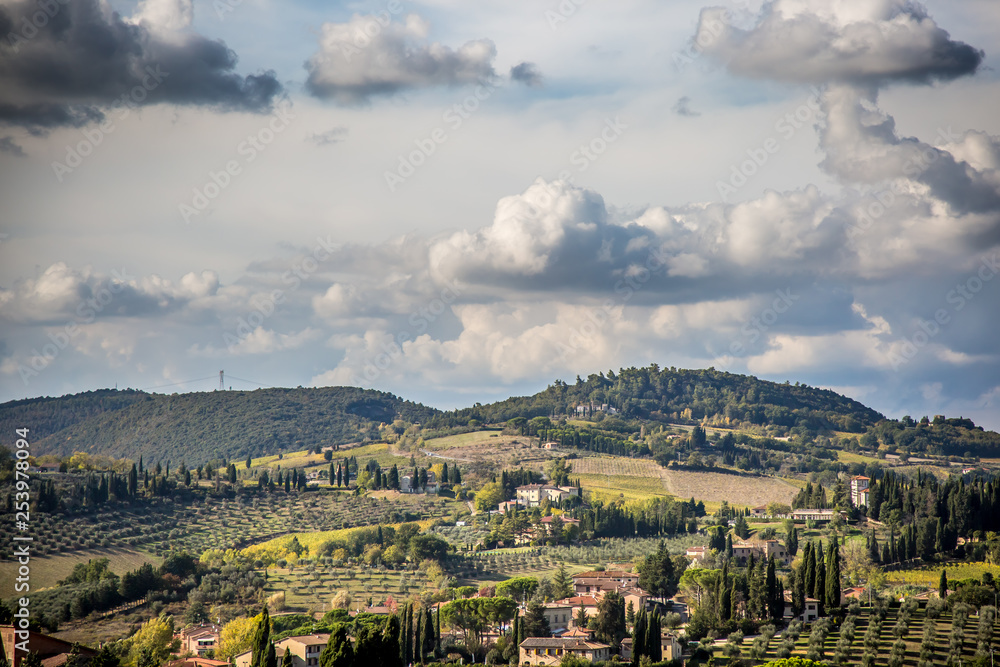 Beautiful autumn landscape in Tuscany. Near San Gimignano, Tuscany, Italy