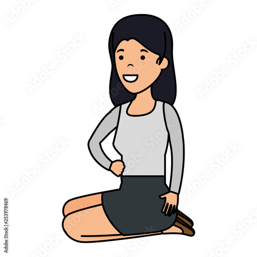 young woman in lotus position