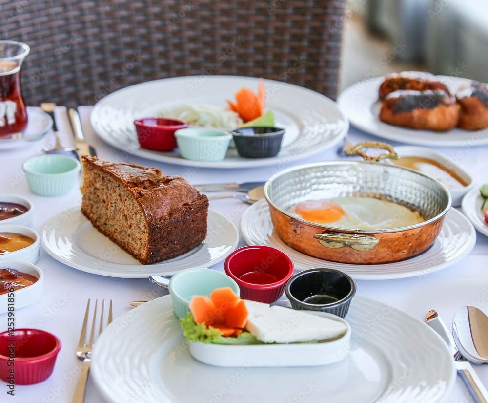 traditional turkish breakfast. traditional turkish breakfast.