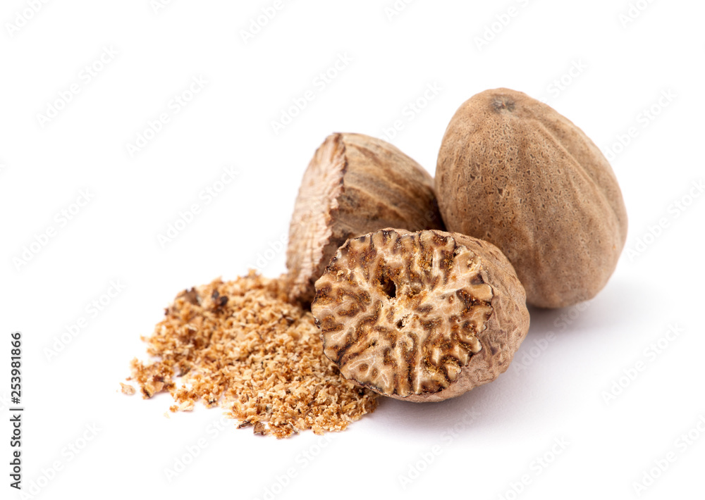 nutmeg isolated on white background nutmeg isolated on white background