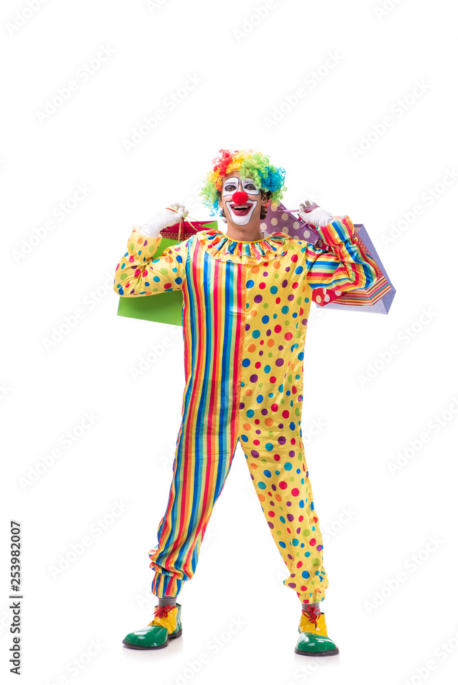 Fototapeta premium Funny clown isolated on white background