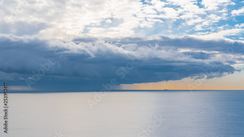 The Mediterranean Sea, bay of Nice, panorama of a storm and a ship in background © Pascale Gueret