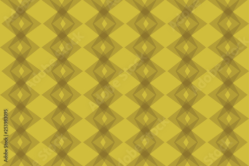Seamless, abstract background pattern made with transparent geometric shapes. Decorative, modern vector art in yellow color.