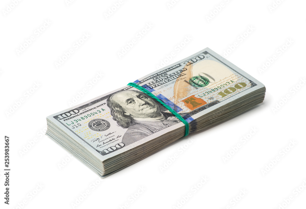 American dollars on white background American dollars on white background