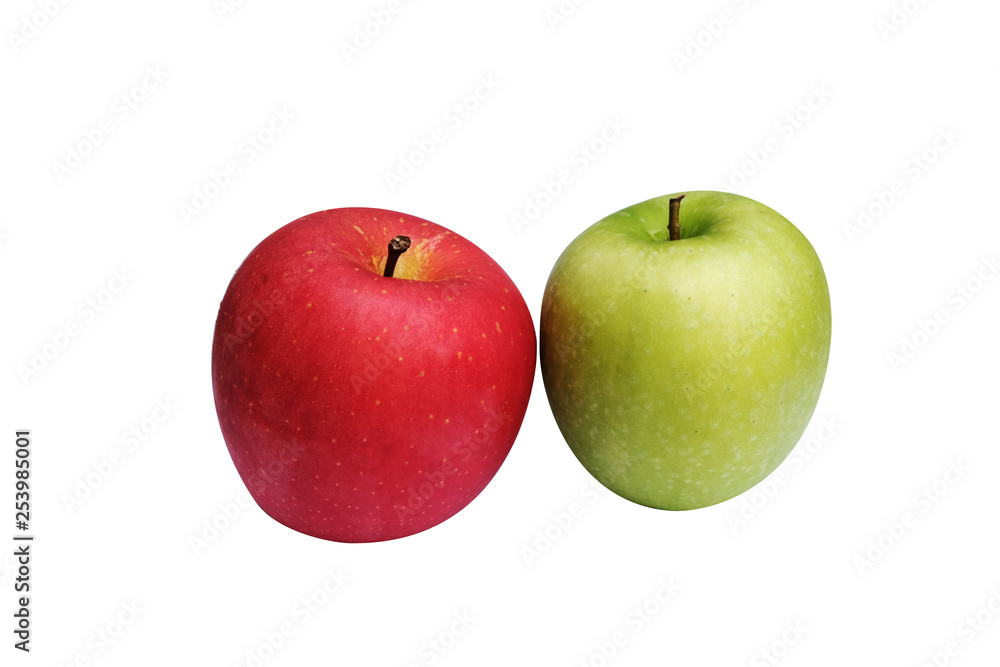 Red green apple Isolated on White Background in Full Depth of Field with Clipping Path. Red green apple Isolated on White Background in Full Depth of Field with Clipping Path.
