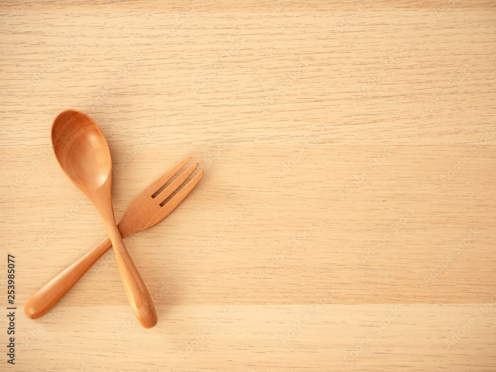 Cutlery set on a wooden table