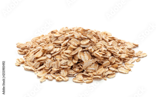 pile of oatmeal isolated on white background