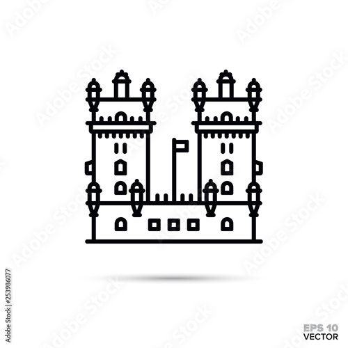 fantasy castle vector line icon © eyewave