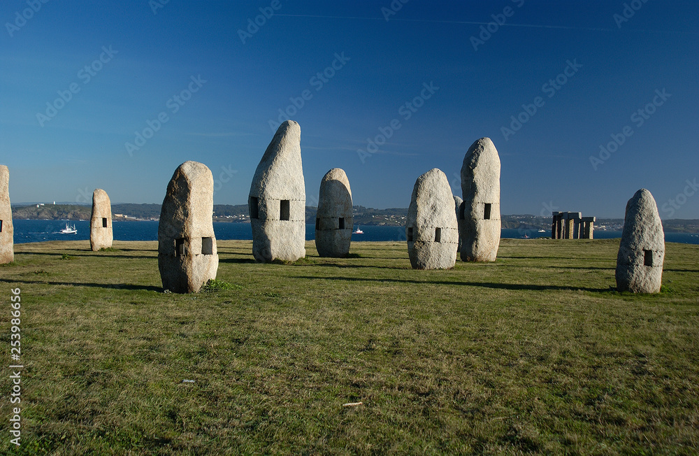 image of a group of menhirs in La Coruña, Galicia