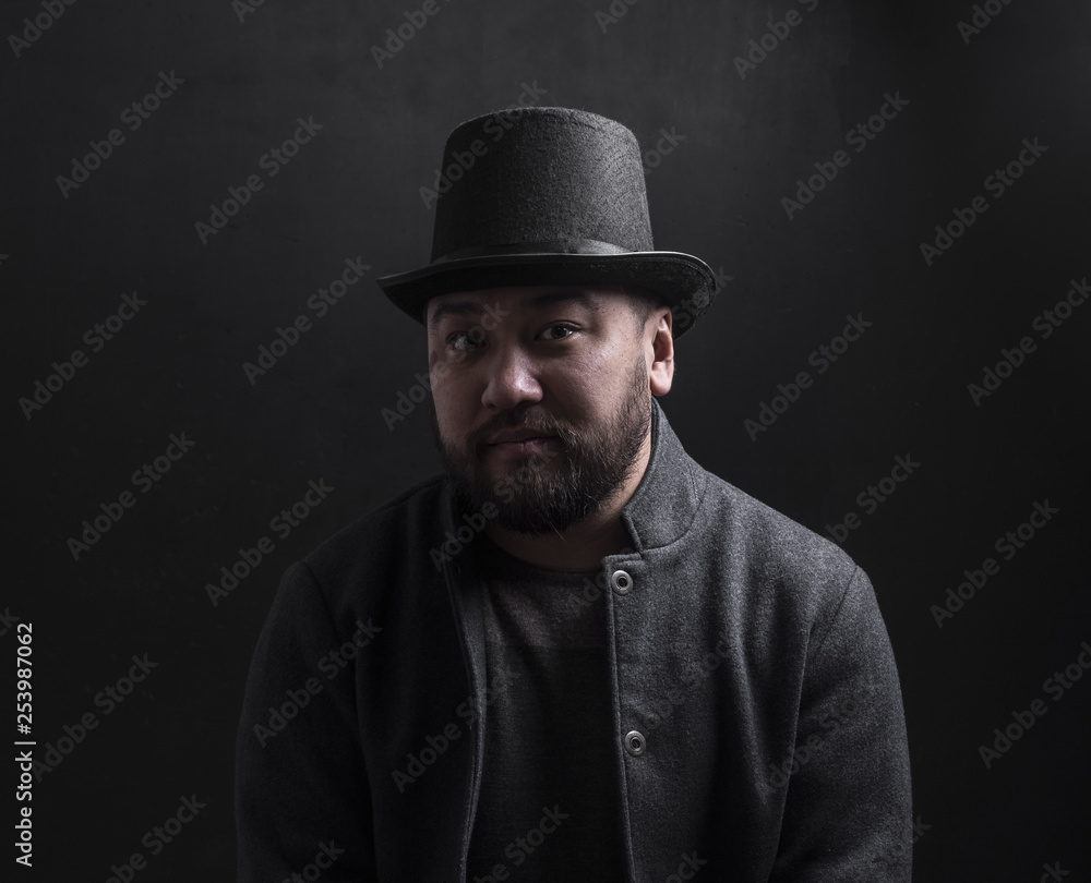 vintage portrait of a man in top hat