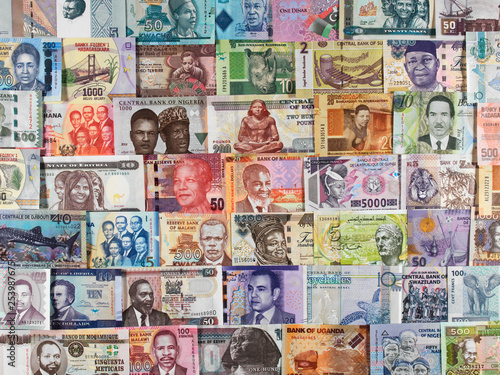Africa currency notes. African money, trade, economy... photo