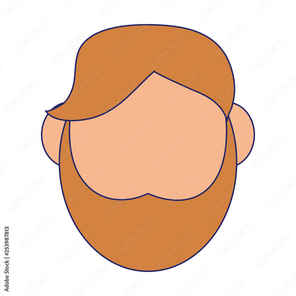 man with beard avatar faceless head blue lines man with beard avatar faceless head blue lines